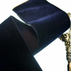 Navy Satn Back Velvet Ribbon Vintage from France 50mm
