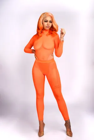 Neon  Orange mesh set