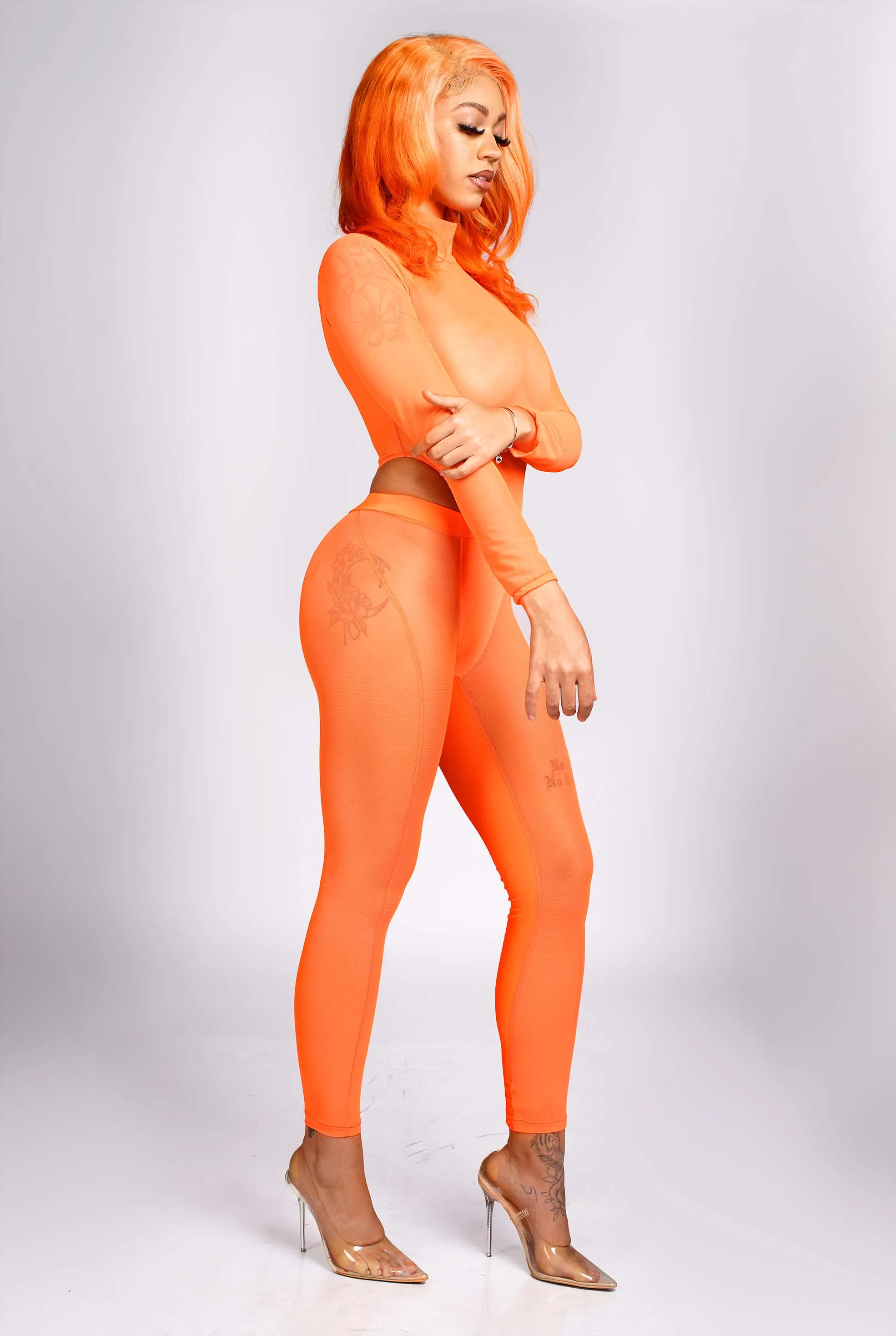 Neon  Orange mesh set