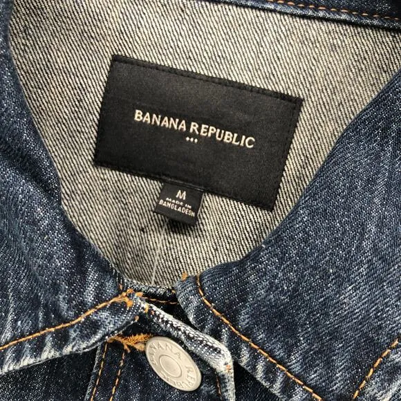 NEW Banana Republic Factory Oversized Denim Jacket Blue Jean Indigo Boxy Women M