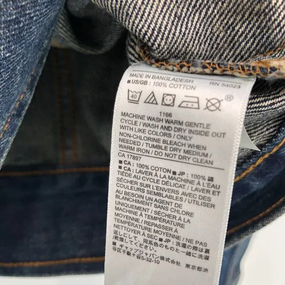 NEW Banana Republic Factory Oversized Denim Jacket Blue Jean Indigo Boxy Women M