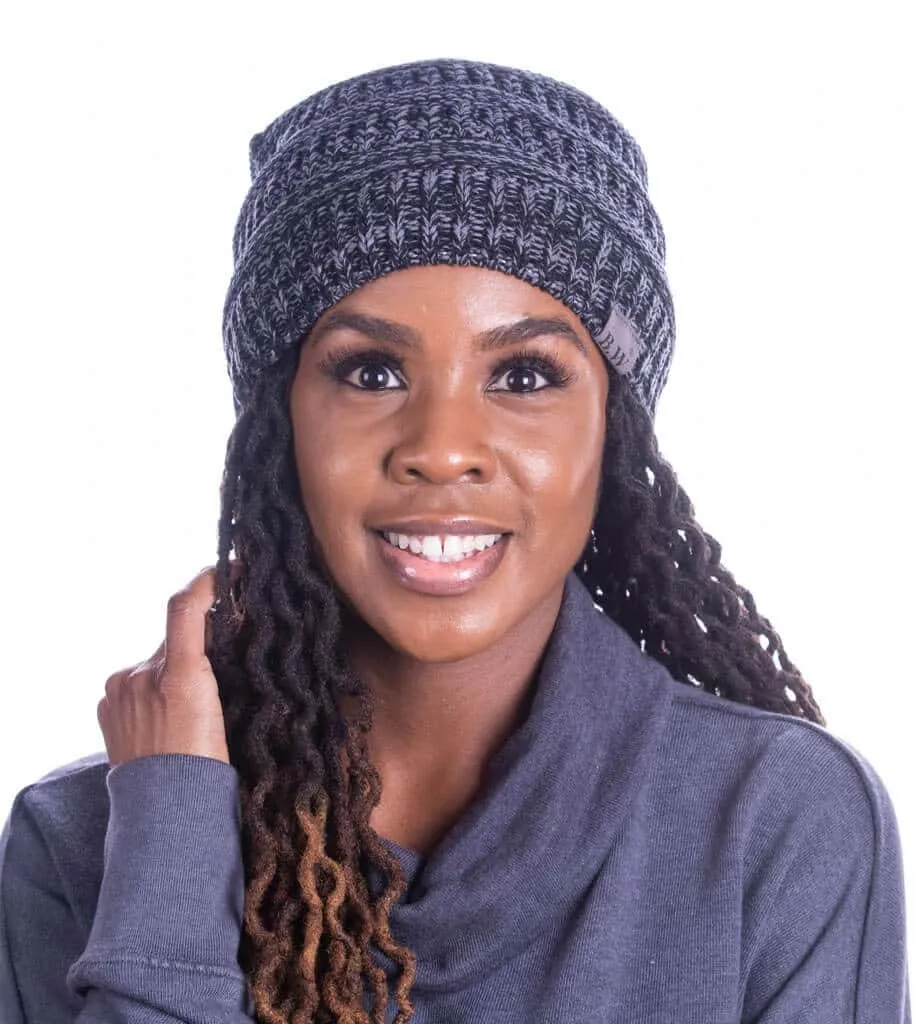 New Beautifully Warm Slouchy Beanie! Satin Lined, Charcoal, One Size! B.W. Logo, Great Quality! Retails $46 