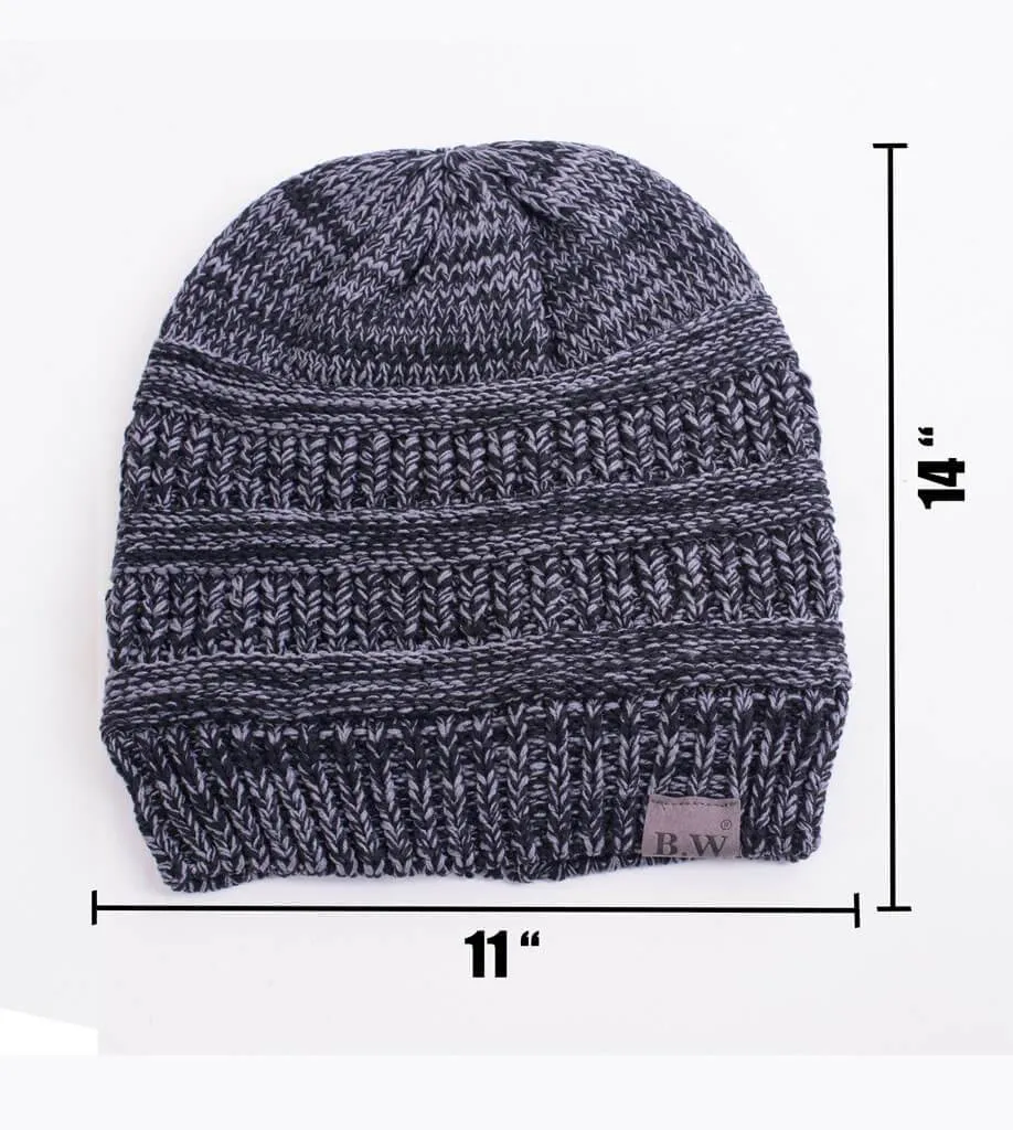 New Beautifully Warm Slouchy Beanie! Satin Lined, Charcoal, One Size! B.W. Logo, Great Quality! Retails $46 