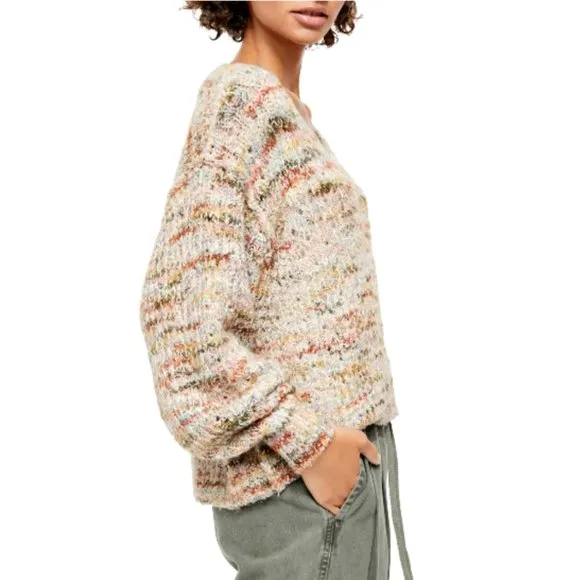 NEW Free People Highland Slouchy V-Neck Sweater