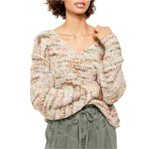NEW Free People Highland Slouchy V-Neck Sweater