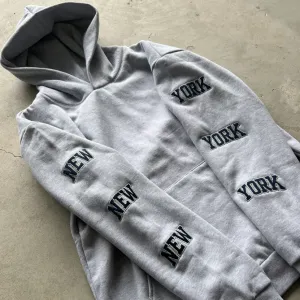 New York NYC Hoodie embroidered - Gray