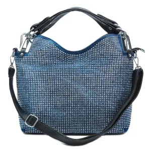 New Yorker Distressed Denim Rhinestone Bag