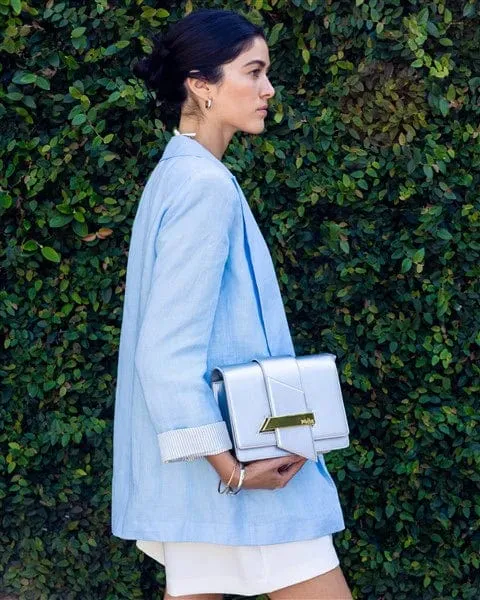 Nora Apple Leather Vegan Crossbody Bag |  Raspberry