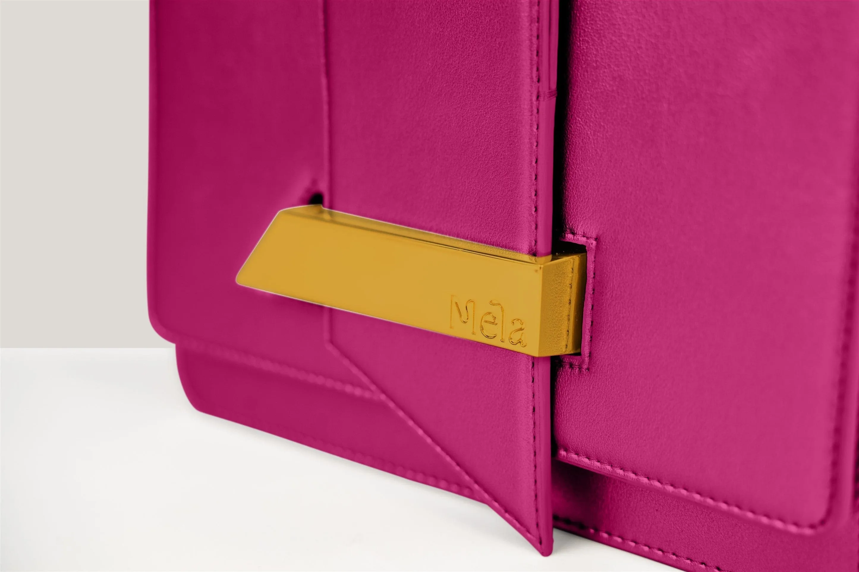 Nora Apple Leather Vegan Crossbody Bag |  Raspberry