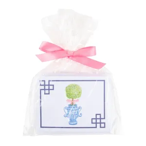 NOTE CARD - MSC - PINK TOPIARY FOLDOVER