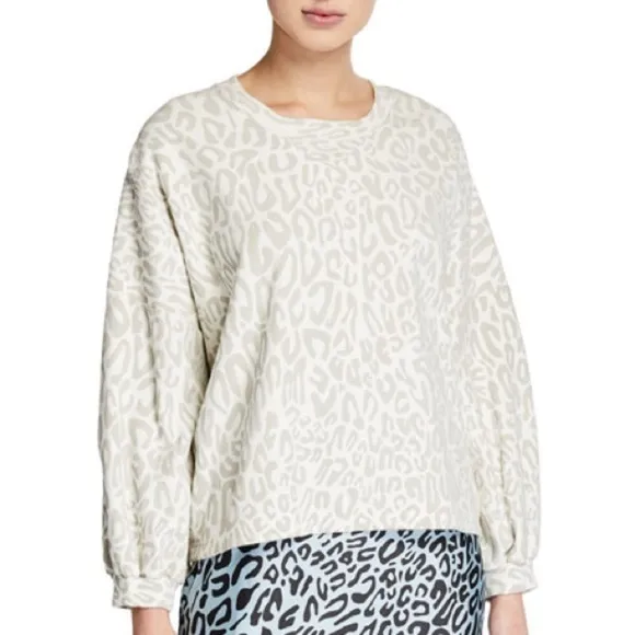 NWOT Rebecca Minkoff leopard animal print puff sleeve sweatshirt