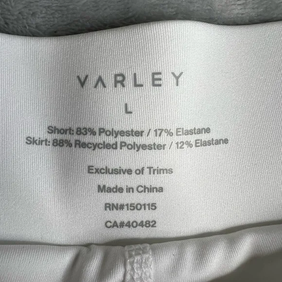 🎯NWOT Varley Kalmia Mid-Rise Skirt Skort White Size Large