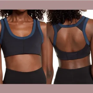NWT‎ Free People FB Movement [ Small ] Rebel Sports Bra in Black/Navy