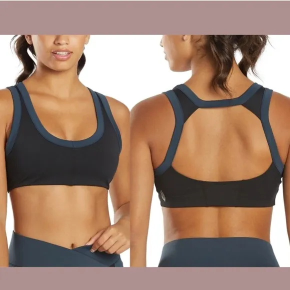 NWT‎ Free People FB Movement [ Small ] Rebel Sports Bra in Black/Navy