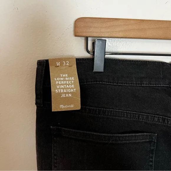 NWT MADEWELL- The Low Rise Perfect Vintage Straight Jean Lunar Wash Denim Dark