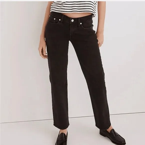 NWT MADEWELL- The Low Rise Perfect Vintage Straight Jean Lunar Wash Denim Dark