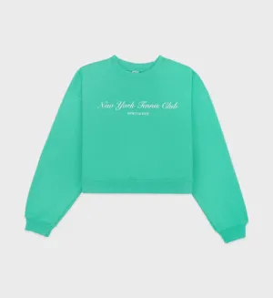 NY Tennis Club Cropped Crewneck - Caribbean