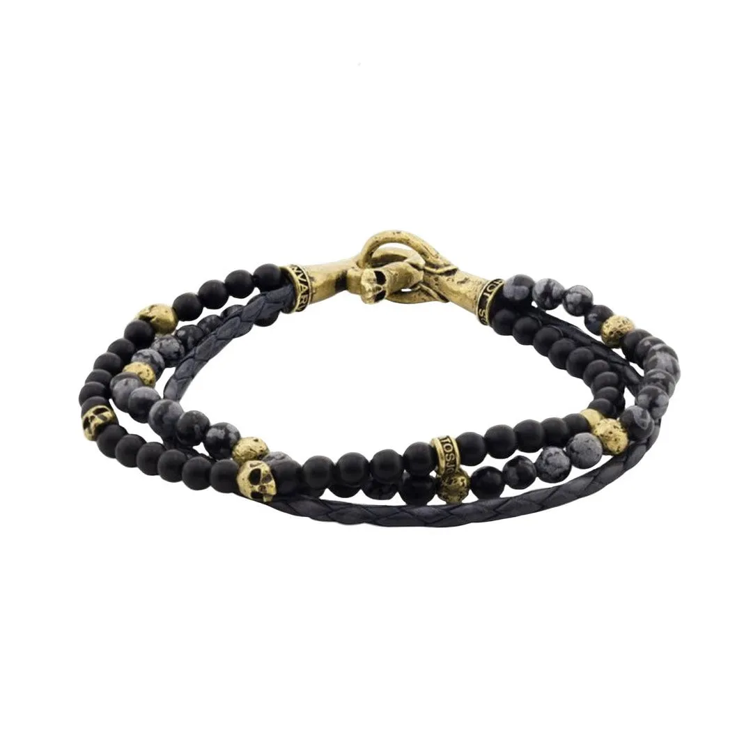 Obsidian and Lava Bracelet