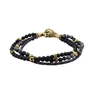 Obsidian and Lava Bracelet