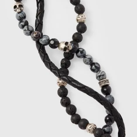 Obsidian and Lava Bracelet