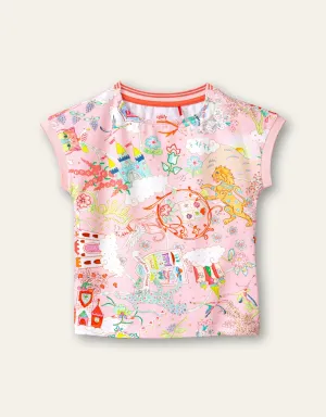 OILILY Castle in the Clouds Girls Pink T-Shirt - CLEARANCE SALE