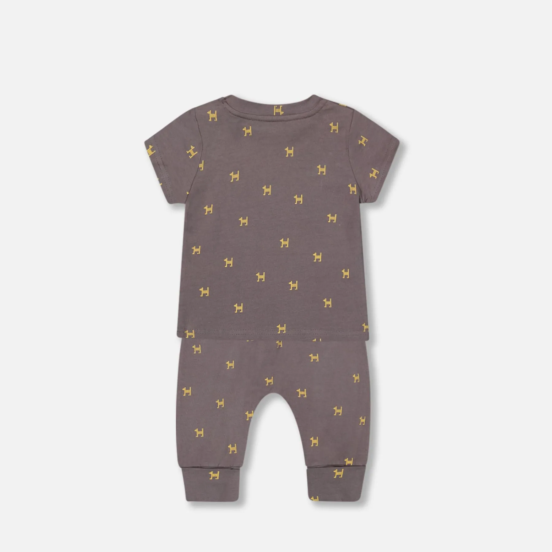 Organic Cotton Short Sleeve Top   Evolutive Pant Set, Pixel Dog