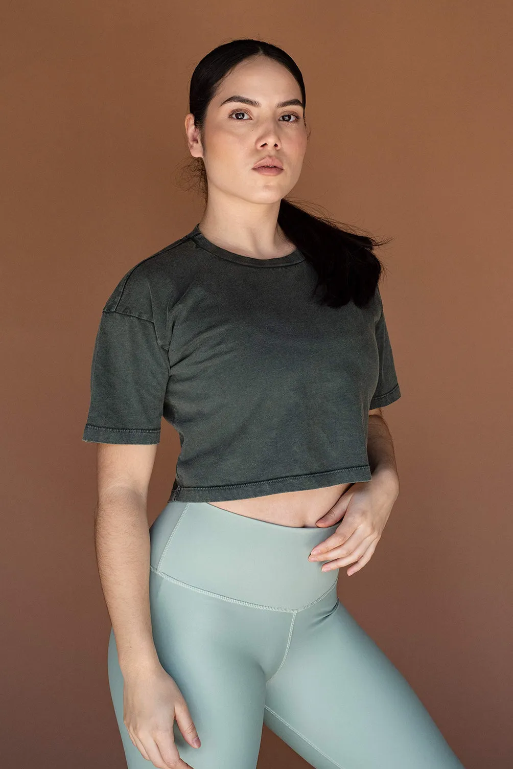 Organic Crop Tee - Stonewash Khaki
