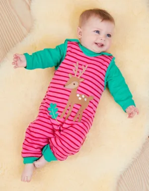 Organic Fawn Applique Slungarees
