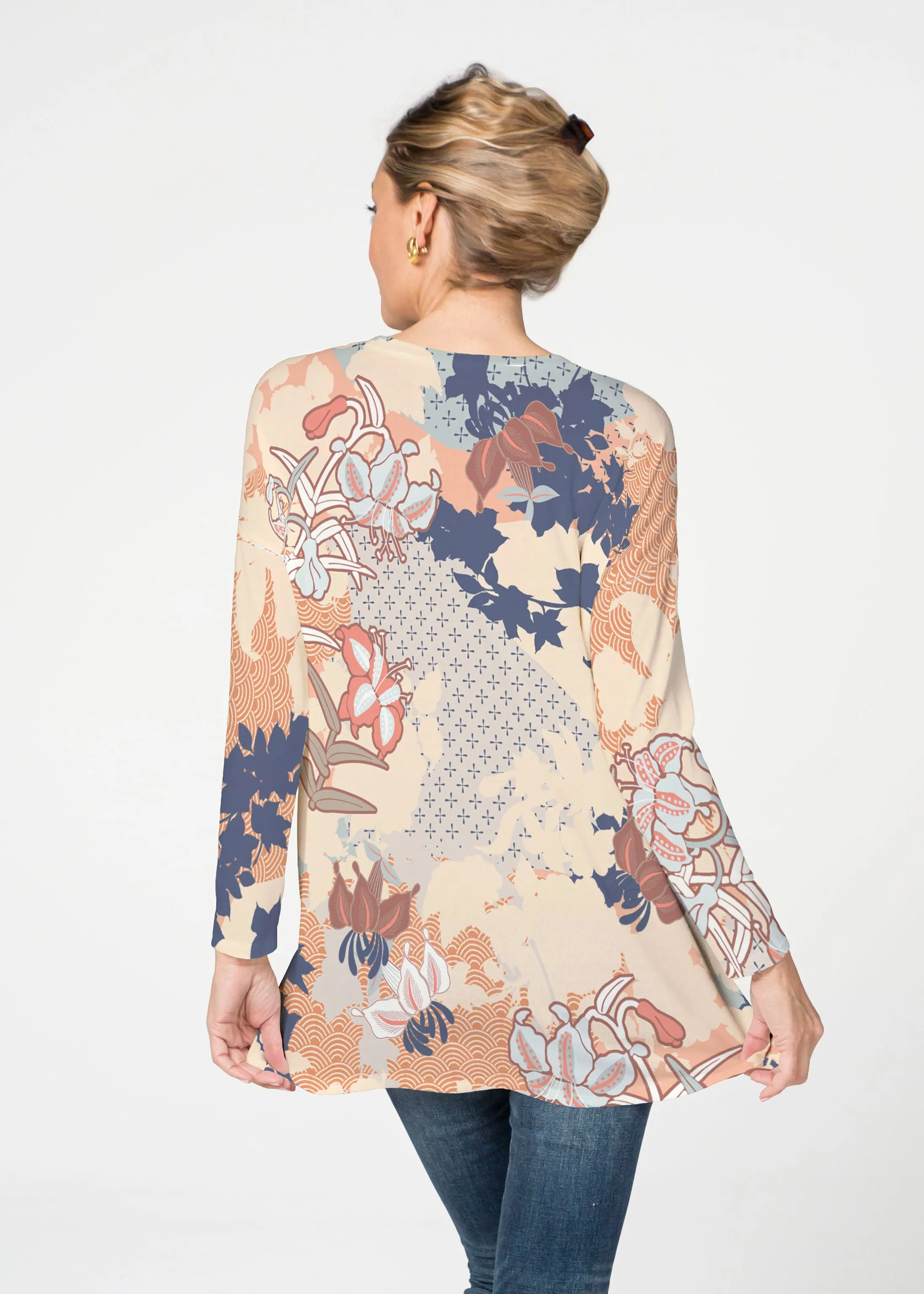 Oriental Floral (7868) ~ Slouchy Butterknit Top