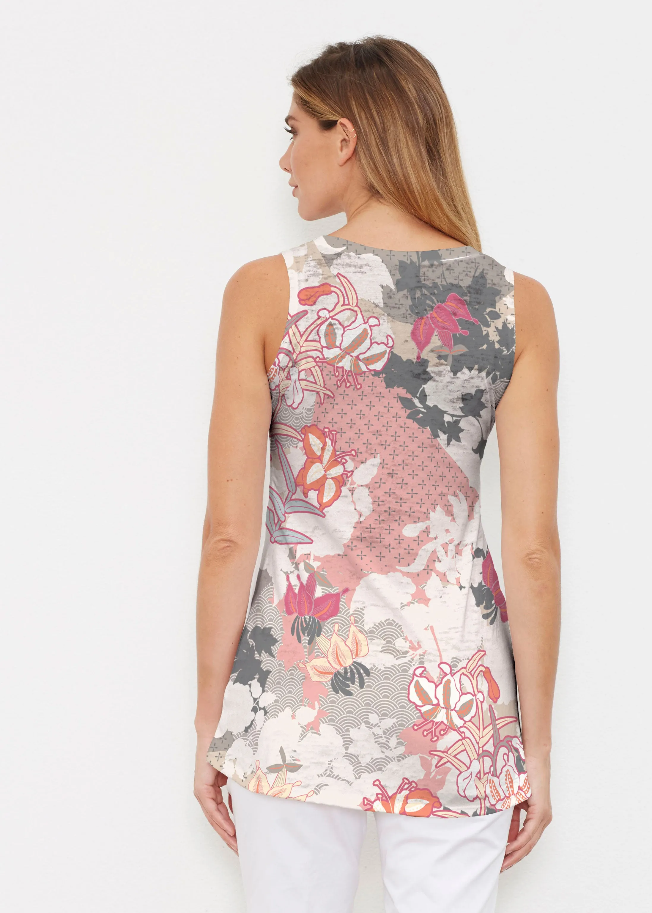 Oriental Floral Grey (7876) ~ High-low Tank