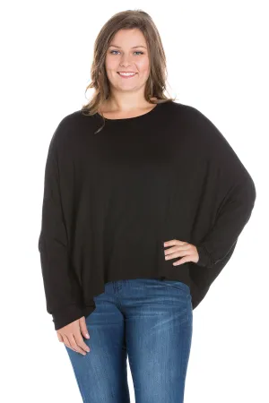 Oversized Long Sleeve Plus Size Dolman Top