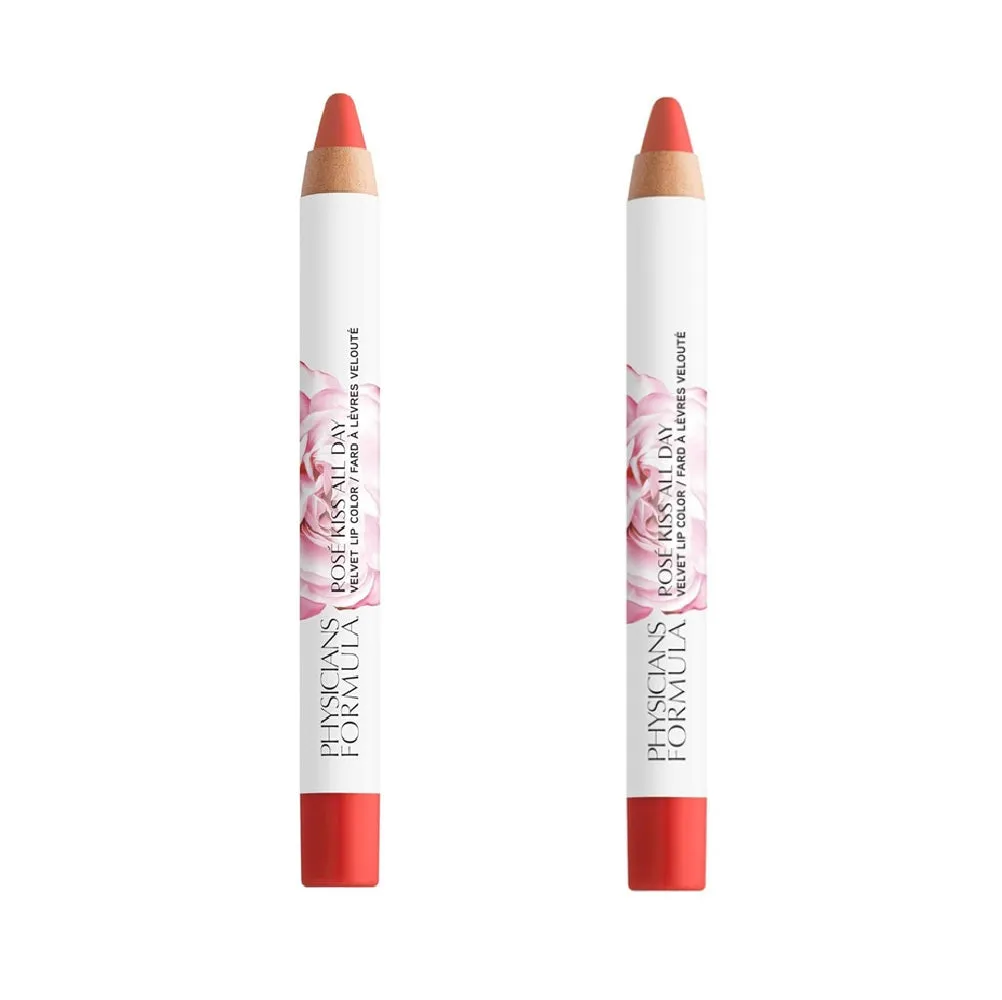 Pack of 2 Physicians Formula Rose Kiss All Day Velvet Lip Color, Hot Lips 1711510