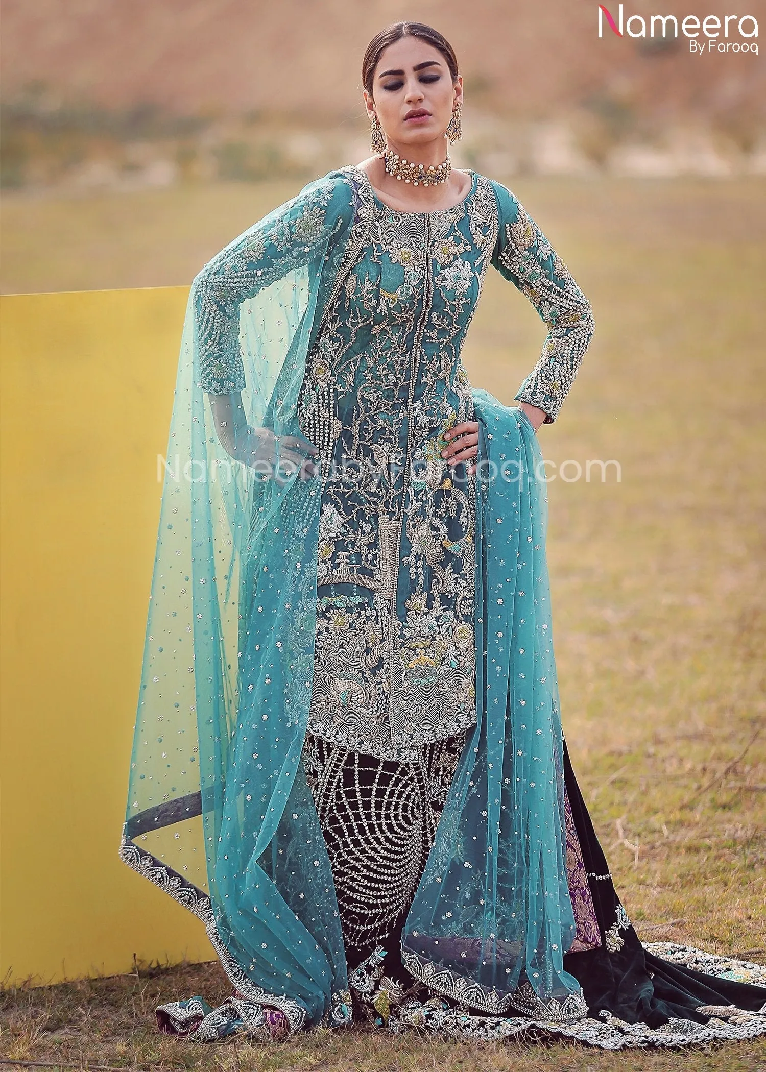 Pakistani Velvet Lehenga Bridal for Wedding 2021 #BR136