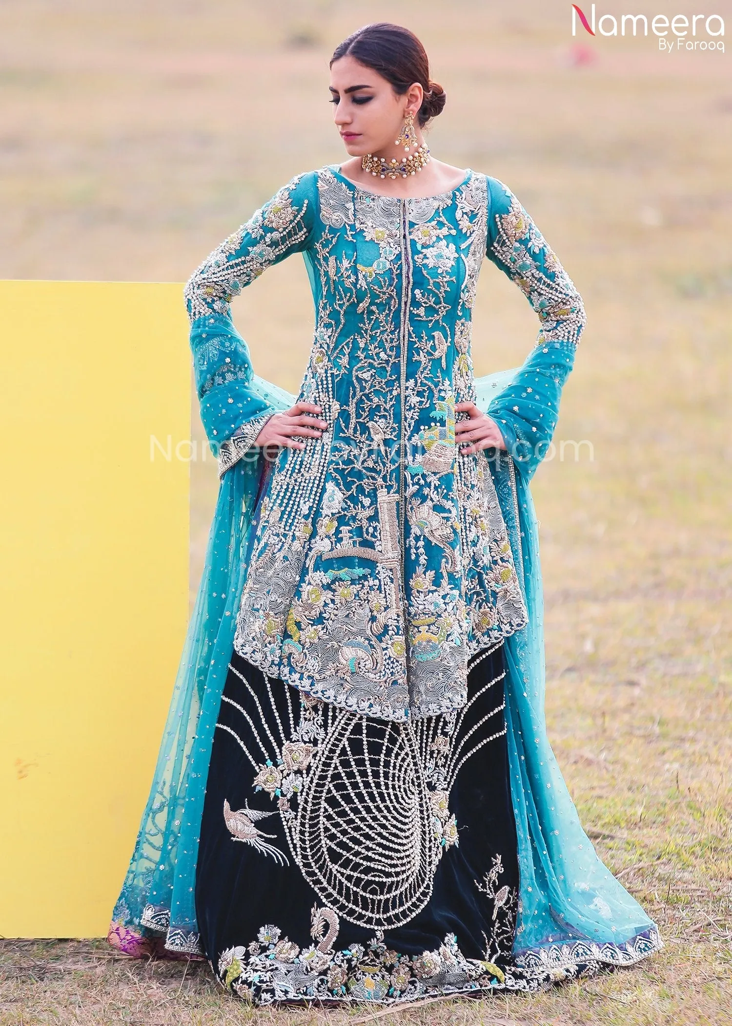 Pakistani Velvet Lehenga Bridal for Wedding 2021 #BR136