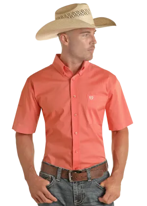 PANHANDLE MENS SHORT SLEEVE POPLIN BUTTON DOWN