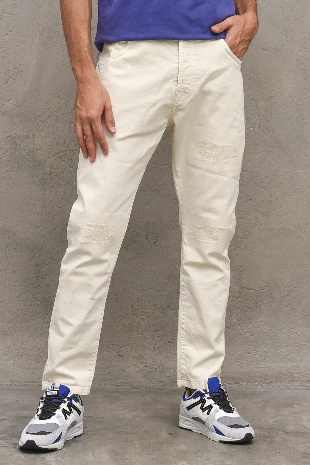 Pantalone Slim Rammendi - Latte