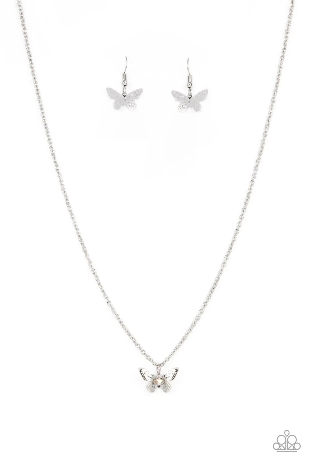 Paparazzi Flutter Love - Multi Butterfly Necklace