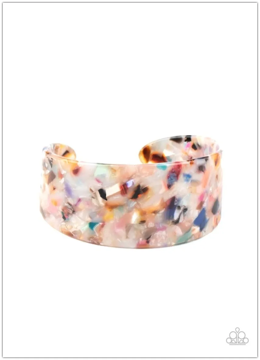 Paparazzi HAUTE Under The Collar - Multi Acryilic Cuff Bracelet