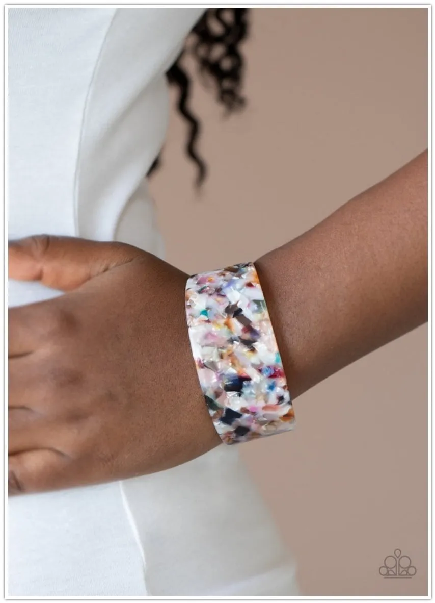 Paparazzi HAUTE Under The Collar - Multi Acryilic Cuff Bracelet