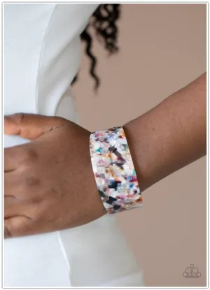 Paparazzi HAUTE Under The Collar - Multi Acryilic Cuff Bracelet