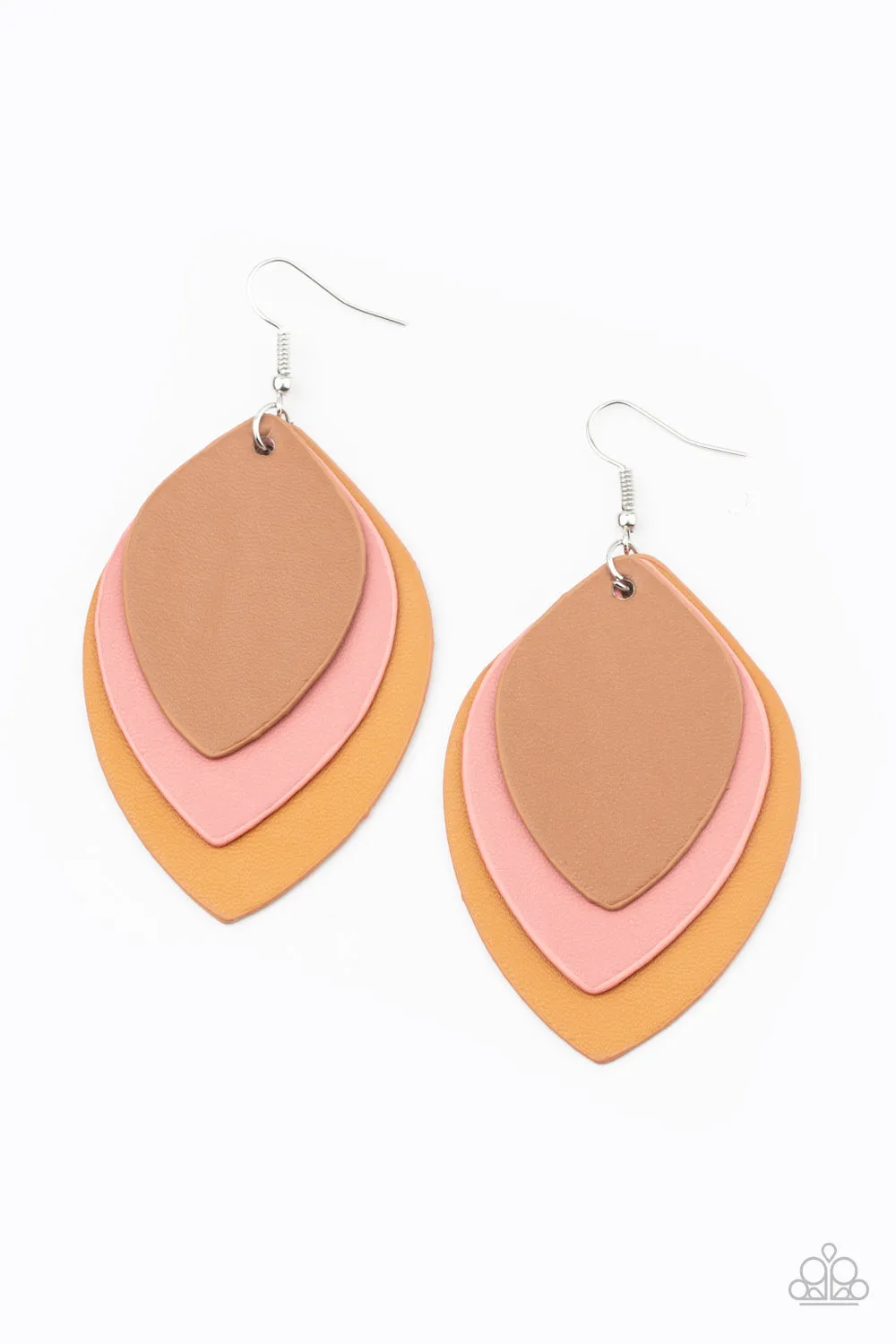Paparazzi Light as a LEATHER - Multi Leather Earrings