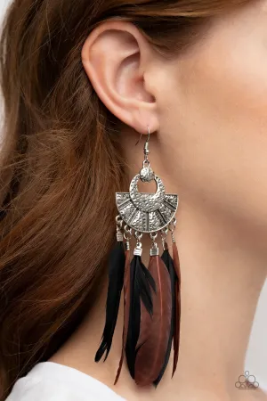 Paparazzi Plume Paradise - Multi Feather Earrings