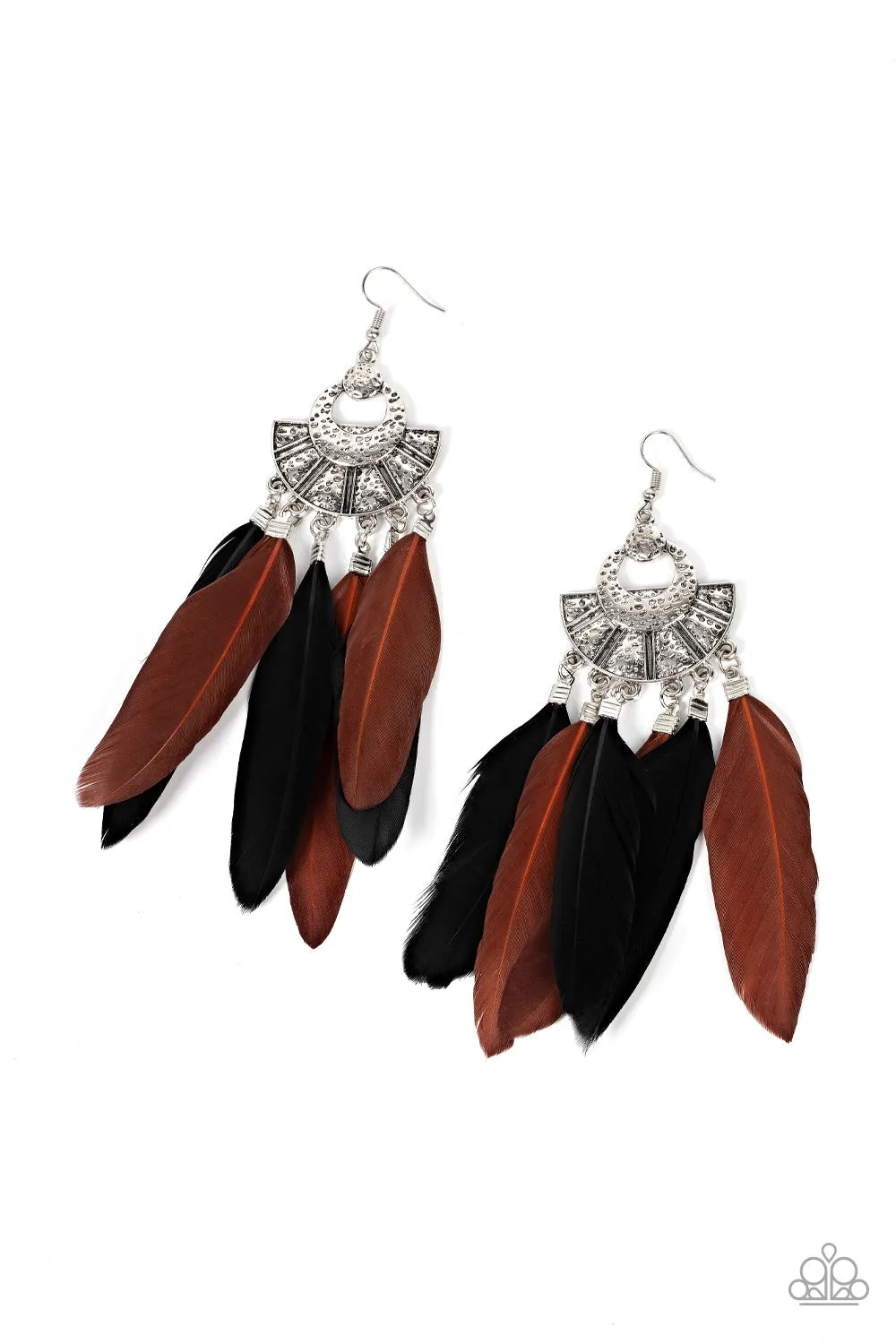 Paparazzi Plume Paradise - Multi Feather Earrings