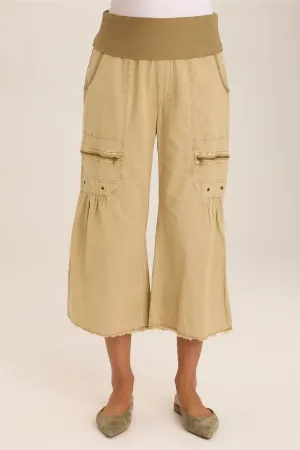 Pasqual Cotton Linen Flowy Cargo Crop