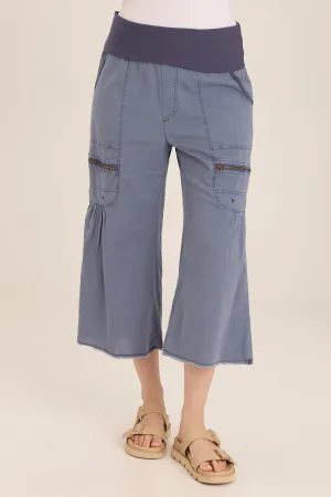 Pasqual Cotton Linen Flowy Cargo Crop