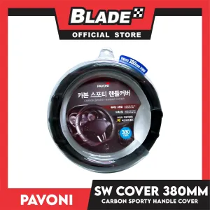 Pavoni Steering Wheel Cover Carbon Sporty Handle Cover Black