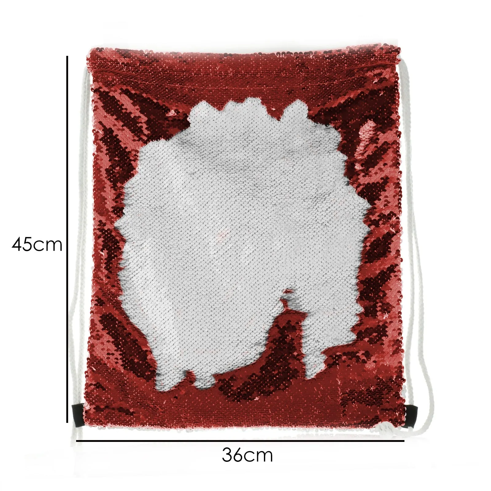 Personalised Sequin Drawstring Backpack with Welcoming Text and Relaxing Mum and Baby Highland Cows