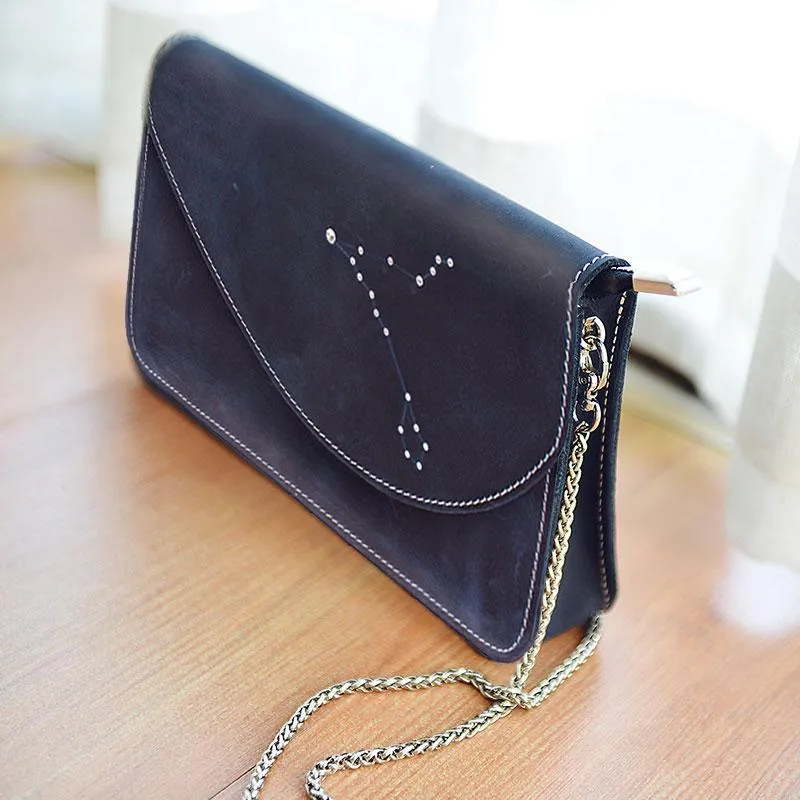 PERSONALIZED Chain LEATHER CUTE Constellation SHOULDER BAG MONOGRAMMED GIFT CUSTOM HANDMADE PURSE CROSSBODY BAG PURSE for Women
