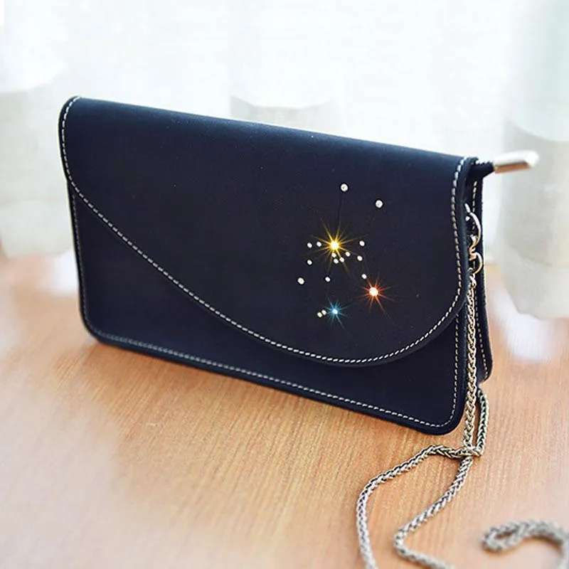 PERSONALIZED Chain LEATHER CUTE Constellation SHOULDER BAG MONOGRAMMED GIFT CUSTOM HANDMADE PURSE CROSSBODY BAG PURSE for Women