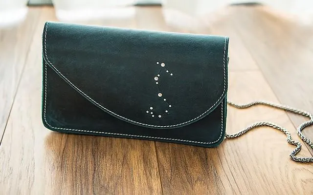 PERSONALIZED Chain LEATHER CUTE Constellation SHOULDER BAG MONOGRAMMED GIFT CUSTOM HANDMADE PURSE CROSSBODY BAG PURSE for Women
